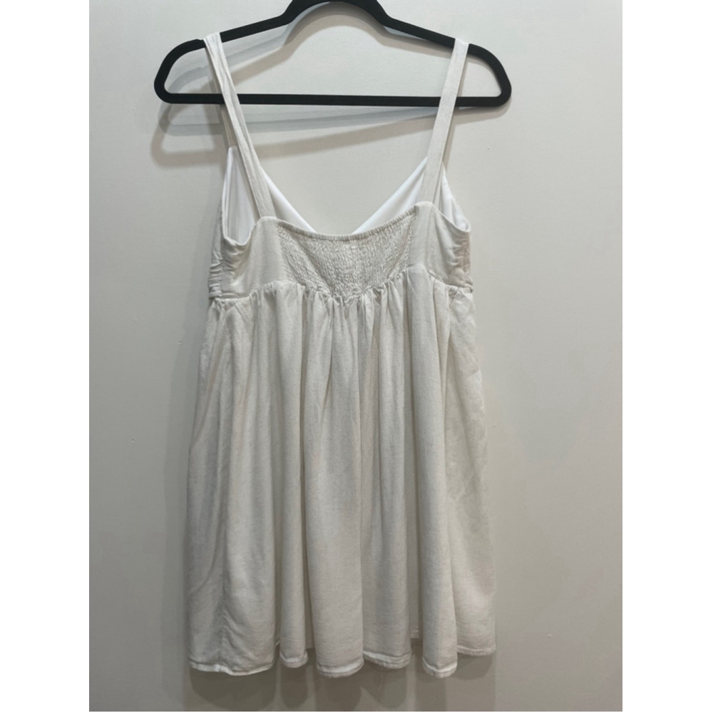 HYFVE Babydoll Dress Large Linen Blend Cream Minimalist Clean Girl Beachy - Picture 4 of 9